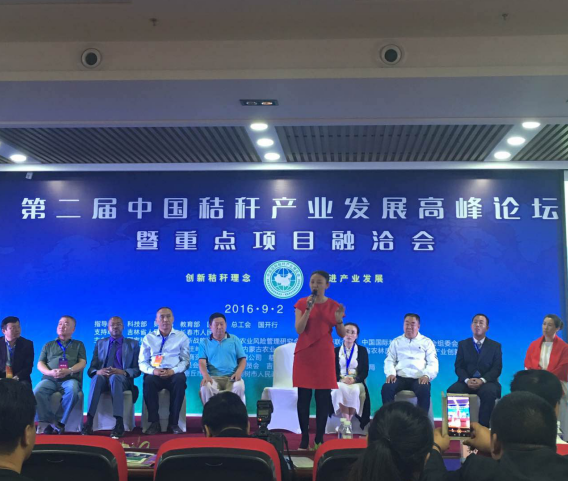 仟億達總裁王元圓在屆中國秸稈產(chǎn)業(yè)發(fā)展峰論壇上發(fā)表講話(huà)